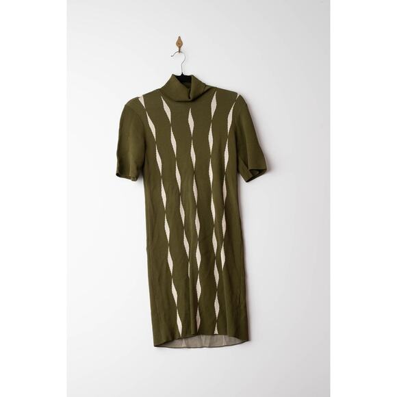 Saunders x RTR Jacquard Green Knit Dress - Picture 4 of 9